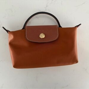 Longchamp Mini Top-Handle Bag in Cognac Brown